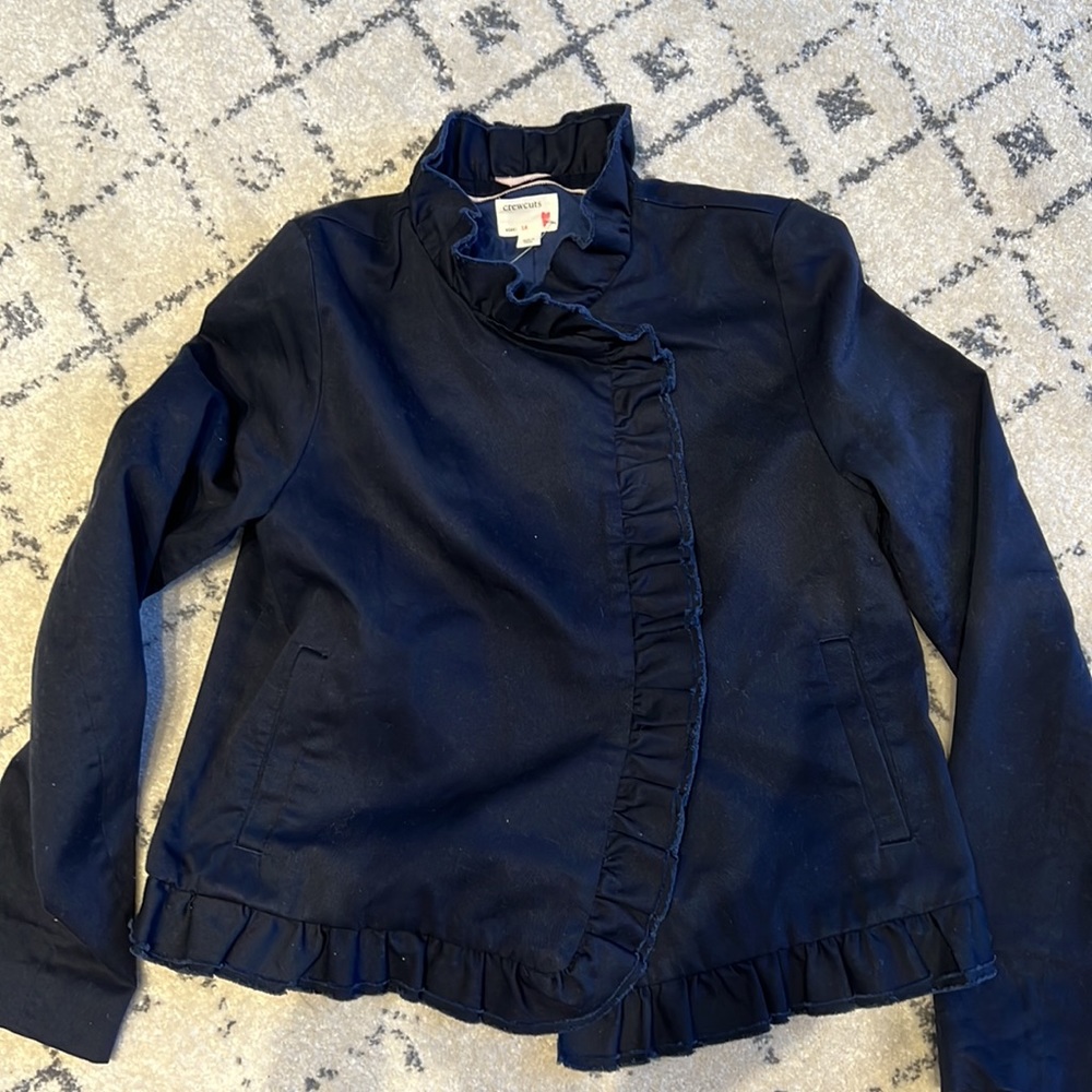 NWT Girls Ruffle Blue Coat Size 14! - Picture 4 of 6